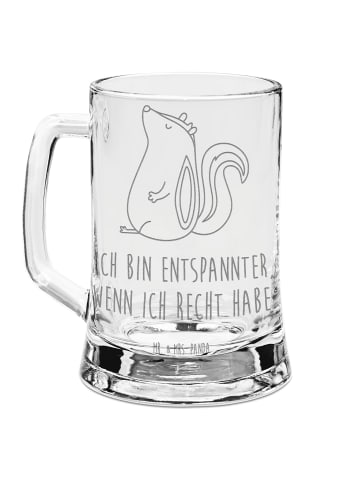 Mr. & Mrs. Panda Humpen Stinktier Sitzen mit Spruch in Transparent