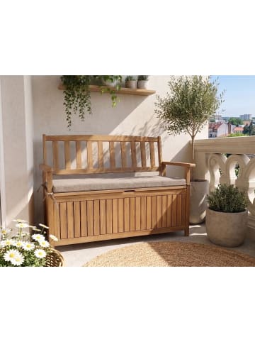 Beliani Gartenbank SOVANA in Braun/Beige - (W) 120 x (H) 91 x (L) 60 cm