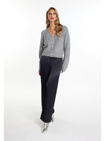 faina Damen Strickjacke in Grau Melange Silber