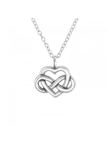Alexander York Kette mit Anhänger KELTISCHES HERZ in 925 Sterling Silber, 2-tlg. in silber