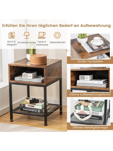 COSTWAY Beistelltisch 40cm in Braun