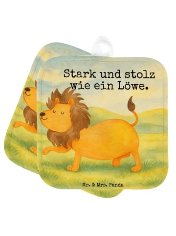 Mr. & Mrs. Panda Topfuntersetzer Sternzeichen Löwe Design mit Sp... in Weiß