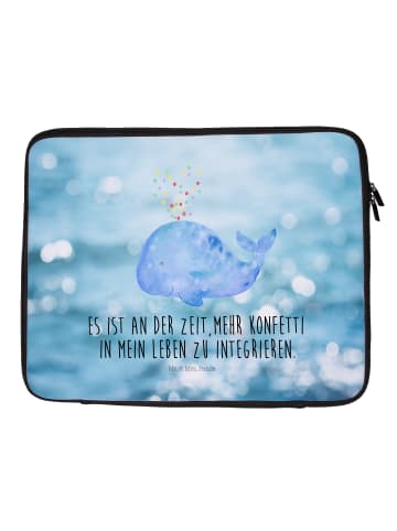 Mr. & Mrs. Panda Notebook Tasche Wal Konfetti mit Spruch in Oceanblue