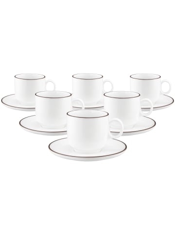 12-tlg. Cappuccino-Set Sento Home Pure Lines in Chocolate Brown 300 ml