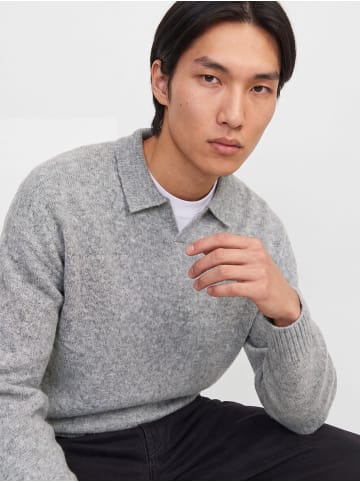 Jack & Jones Gestricktes Polo in Light Grey Melange