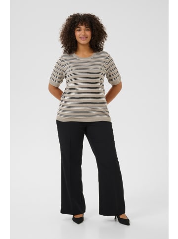 KAFFE curve Strickpullover KClizzy in Elephant Mel.-Black/Chalk