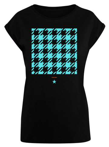 F4NT4STIC T-Shirt Hahnentritt Karo blau in schwarz