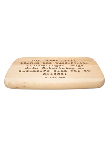 Mr. & Mrs. Panda Frühstücksbrettchen Spruch 103. Geburtstag mit ... in Transparent