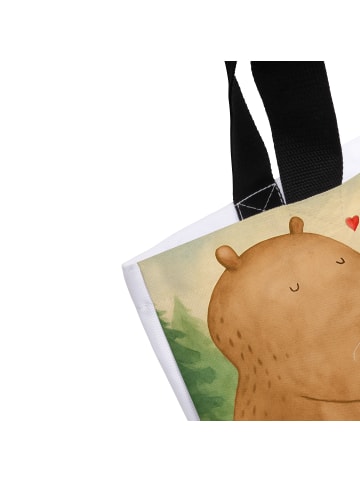Mr. & Mrs. Panda Tasche Bär Kaffee Design mit Spruch in Weiß