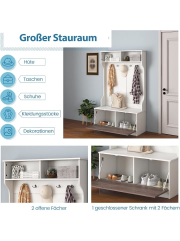 COSTWAY Garderobenständer 100x40x160cm in Weiß