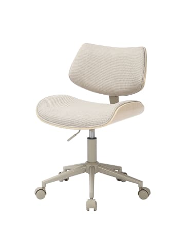 home24 home24 Bürodrehstuhl (1er Set) - Beige - Chenille & Eisen - 48.0 x 74.0 x 51.0 cm in Beige