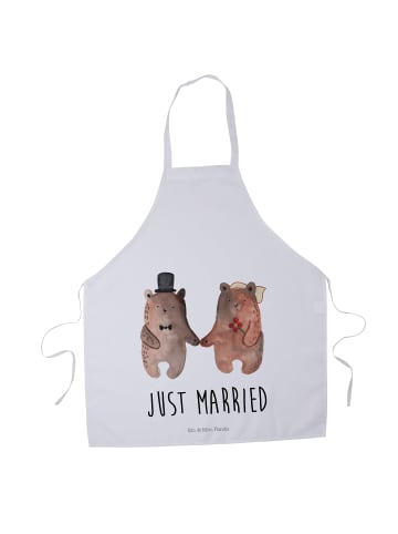 Mr. & Mrs. Panda Schürze Bär Heirat mit Spruch in Weiß
