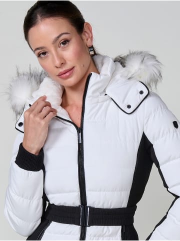 KOROSHI Women's two-tone padded jacket with hood in weiß