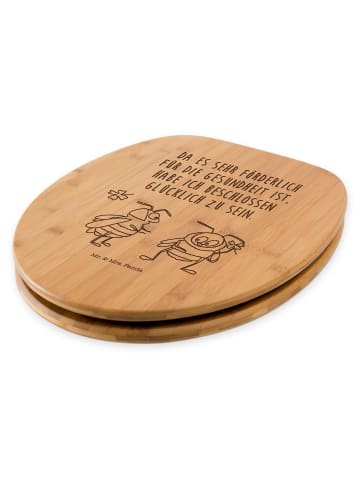 Mr. & Mrs. Panda Toilettendeckel Hummeln Kleeblatt mit Spruch in Transparent