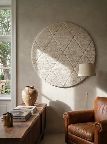 KADIMA DESIGN Rundteppich Berber weich wohnlich Wohnzimmer Schlafzimmer in Creme