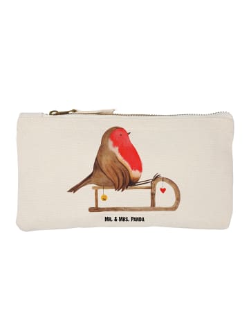 Mr. & Mrs. Panda Schminktasche Rotkehlchen Schlitten ohne Spruch in Weiß
