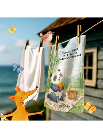 Mr. & Mrs. Panda Gästehandtuch Panda beflügelt Pommes Design mit... in Weiß