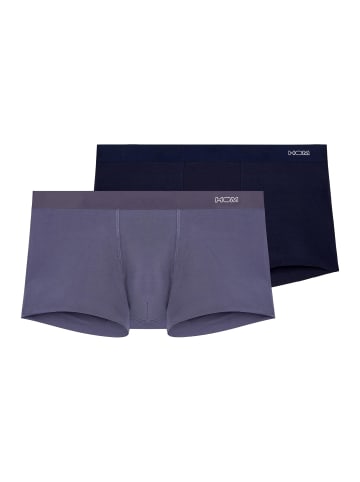 HOM Retro Short / Pant Modal clean cut in Dunkelblau / grau