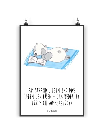 Mr. & Mrs. Panda Poster Sommerglück mit Spruch in Weiß