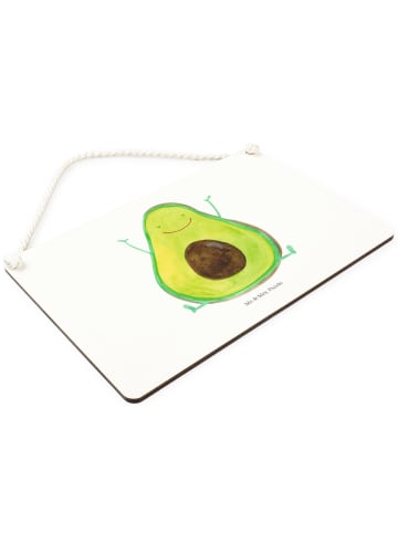 Mr. & Mrs. Panda Schild Avocado Glücklich ohne Spruch in Weiß