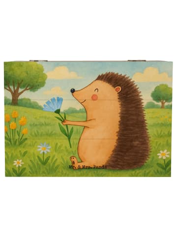 Mr. & Mrs. Panda Box Igel Blumen Design ohne Spruch in Weiß