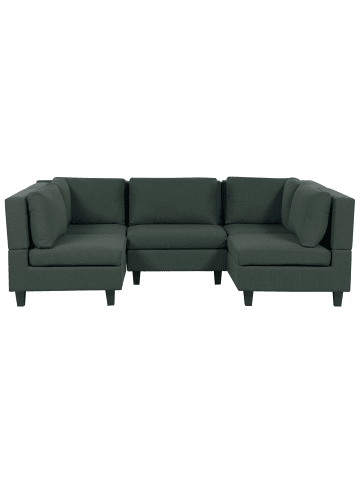 Beliani 5-tlg Modulsofa UNSTAD in Grün/Schwarz