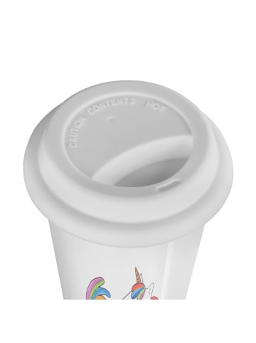 Mr. & Mrs. Panda Coffee To Go Becher Einhorn Stolzieren mit Spruch in Weiß