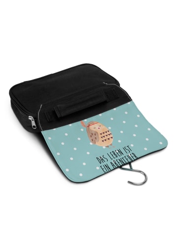 Mr. & Mrs. Panda Beauty Case Eule Federschmuck mit Spruch in Türkis Pastell