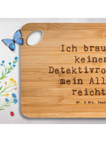 Mr. & Mrs. Panda Hackbrett Spruch Detektivin Alltag mit Spruch in Braun