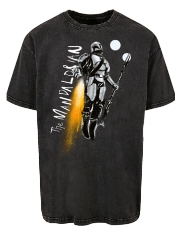 F4NT4STIC Oversize T-Shirt Star Wars The Mandalorian Flight in schwarz