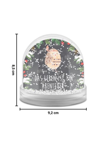 Mr. & Mrs. Panda Schneekugel Eule Federschmuck mit Spruch in Kreidetafel