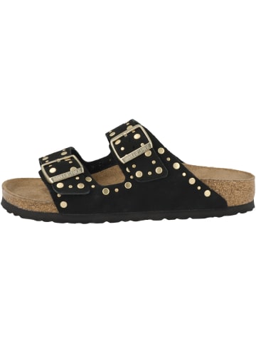 Birkenstock Sandale Arizona Rivet Veloursleder schmal in schwarz