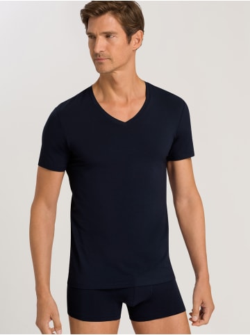 Hanro V-Shirt Cotton Superior in Dunkelblau