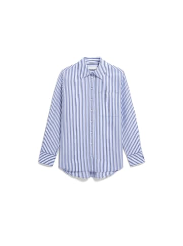 armedangels Hemdbluse Stripe Loose in blau weiß