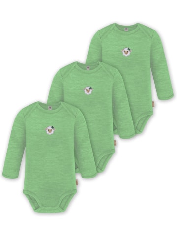 Normani Outdoor Sports 3er Pack Baby Merino Body Langarm Auckland in Grün