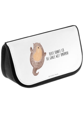 Mr. & Mrs. Panda Kulturbeutel Otter Umarmen mit Spruch in Weiß