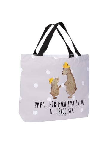 Mr. & Mrs. Panda Tasche Bären mit Hut mit Spruch in Grau Pastell