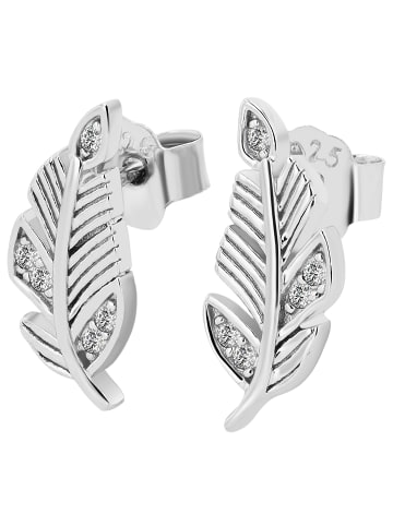 Adeliás Damen Ohrringe – Ohrstecker aus 925 Silber mit Zirkonia in silber