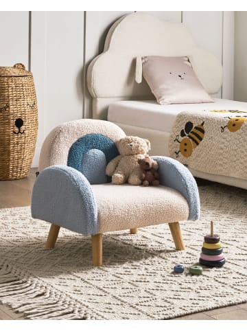 Beliani Kindersessel OMBO in Blau/Braun - (W) 52 x (H) 46 x (L) 46 cm