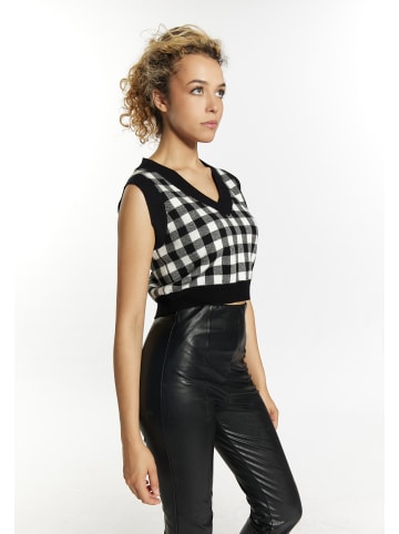 myMo ROCKS Damen Strick Pullunder in Schwarz Weiss