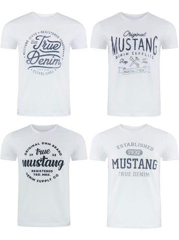 Mustang T-Shirt Basic Print 4er Pack in Mehrfarbig