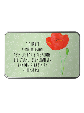 Mr. & Mrs. Panda Geschenkartikel Blume Mohnblume mit Spruch in Blattgrün