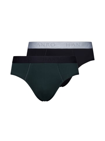 Hanro 2er-Pack Slips Cotton Essentials in laurel/black