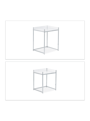 relaxdays 2er-Set: Beistelltisch in Transparent - (B)40 x (H)49 x (T)35 cm