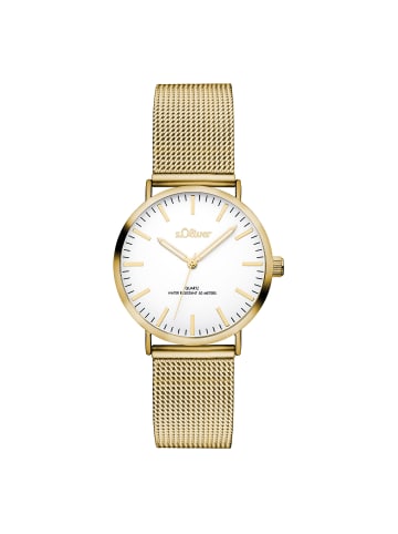 s.Oliver Armbanduhr Essential Time in gold