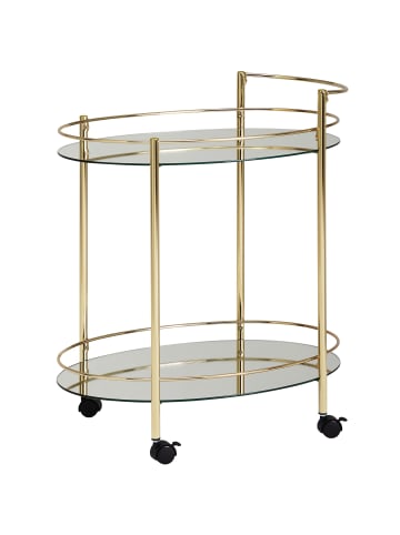 KADIMA DESIGN Servierwagen | Gold, 67x79cm, Milchglas, Bar, Premium