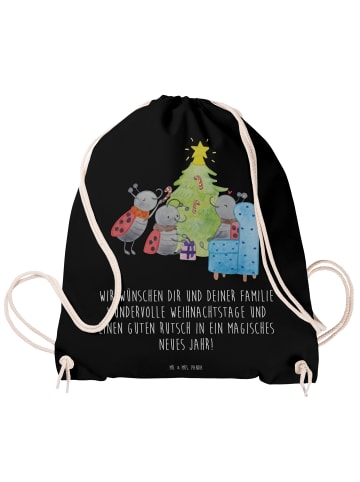 Mr. & Mrs. Panda gym rucksack Weihnachten Smörle mit Spruch in Schwarz