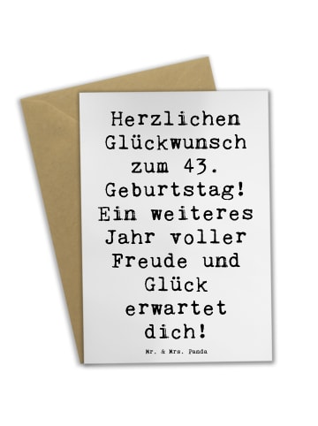 Mr. & Mrs. Panda Abiturkarte Spruch 43. Geburtstag Freude mit Sp... in Weiß