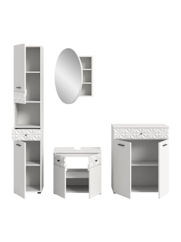 ebuy24 Badmöbelset Prisma Weiß 145 x 37 cm