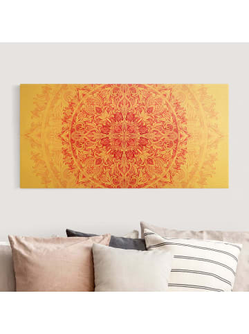 WALLART Leinwandbild Gold - Mandala Aquarell Ornament pink in Pink